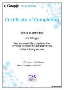 Cyber Security Course Certificate