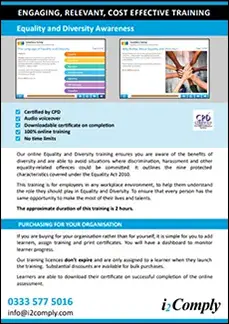 Equality and Diversity Awareness Online Training Course Flyer