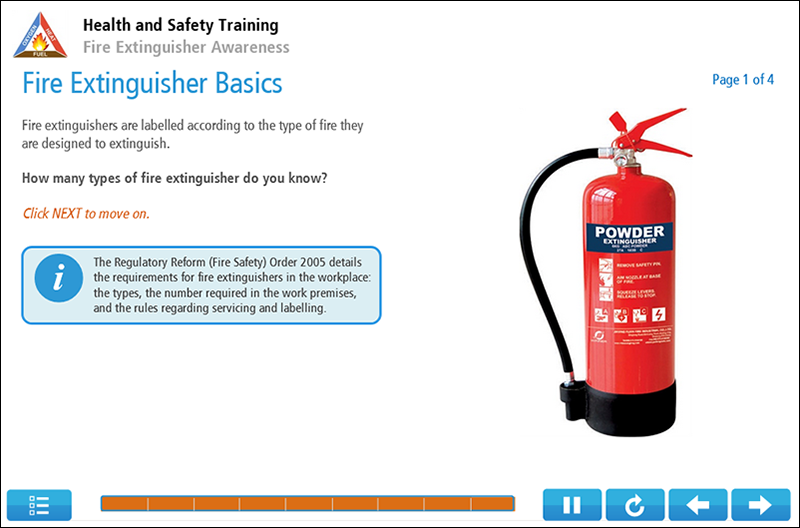 Fire Extinguisher Awareness Online Course I2comply