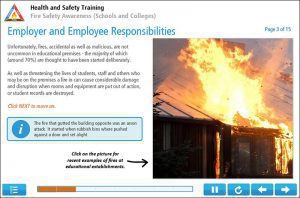 Example screens of Fire Safety Awareness Training 1