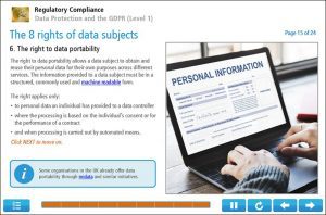 Data Protection and the GDPR (Level 1) Online Training Screenshot 2