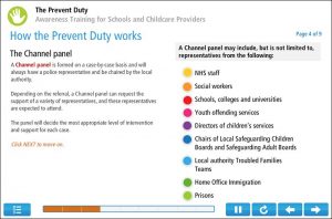 Prevent Duty Online Training Screenshot Example 1