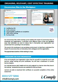 Unconscious Bias Online Training Course Flyer