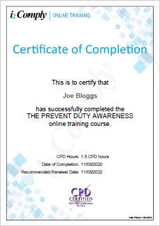 Prevent Duty Online Training | CPD-Certified | i2Comply