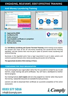 Anti-Money Laundering Course Flyer