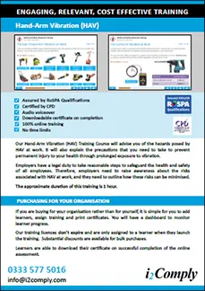 Hand-Arm Vibration (HAV) Course Flyer