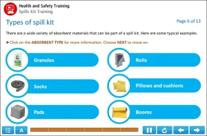 Spill Kit Online Course Example 2